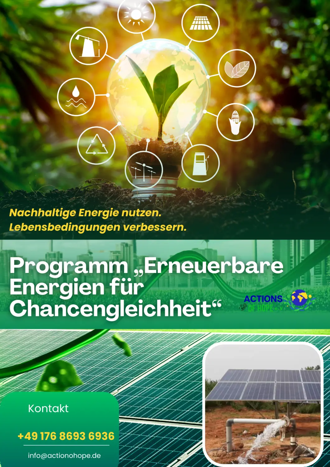 Actions of Hope e.V. – gemeinnützige Organisation - Programm: „Erneuerbare Energien für Chancengleichheit“
